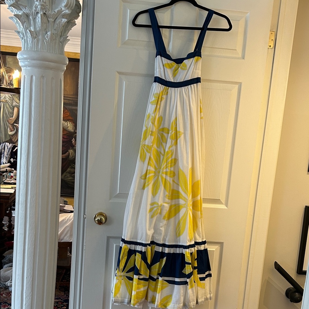 J. Crew Blue and White Striped Maxi Dress